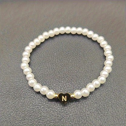 Chic A-Z Heart Initial Bracelet