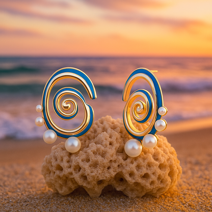 Blue Pearl Earrings