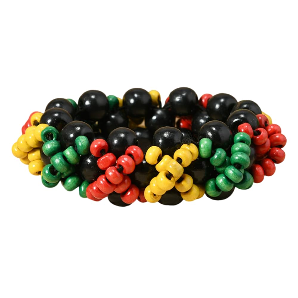 xuzhiyuan Bohemian Wooden Bead Bracelets Boho Colorful Handmade Elastic Stretch Bracelets Design for Women Summer Beach Festival Jewelry