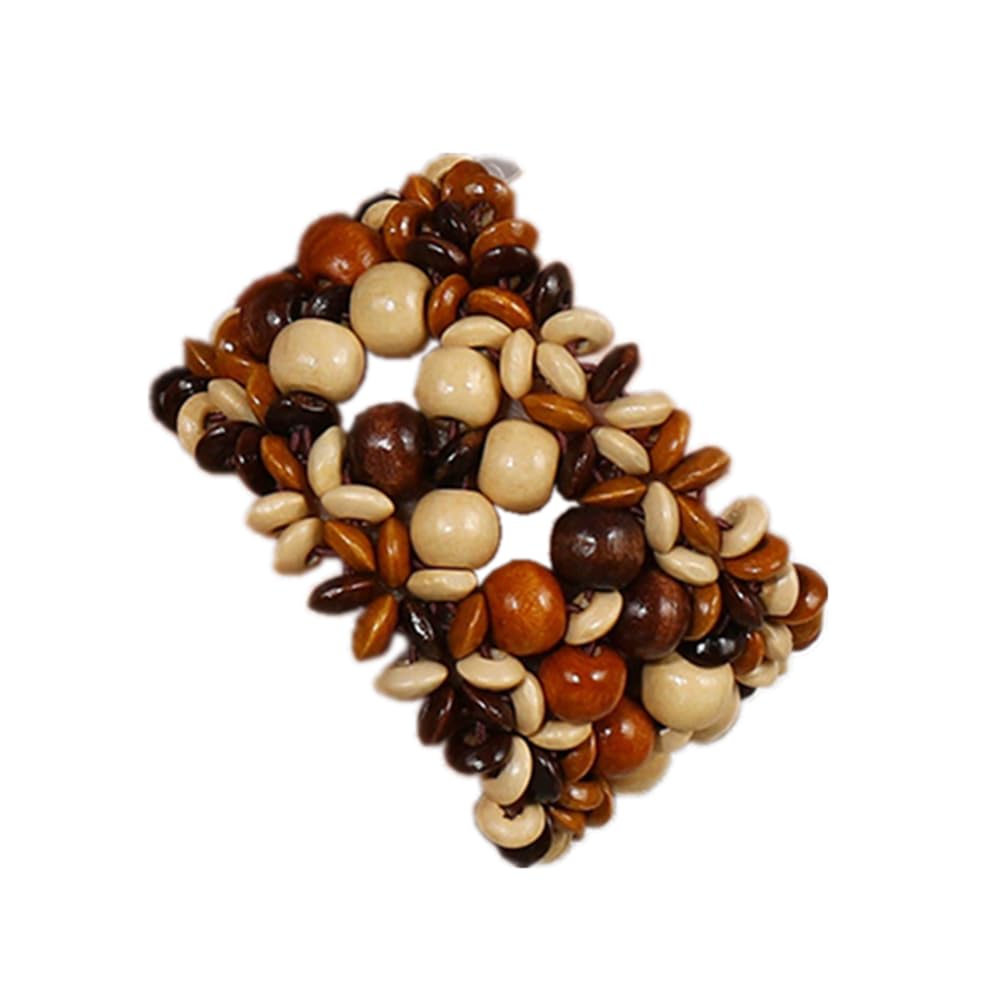 xuzhiyuan Bohemian Wooden Bead Bracelets Boho Colorful Handmade Elastic Stretch Bracelets Design for Women Summer Beach Festival Jewelry
