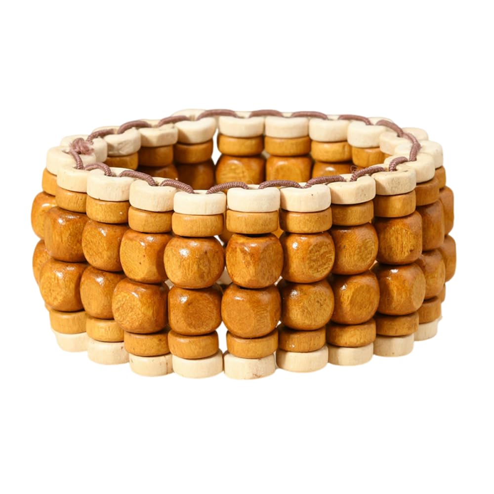 xuzhiyuan Bohemian Wooden Bead Bracelets Boho Colorful Handmade Elastic Stretch Bracelets Design for Women Summer Beach Festival Jewelry