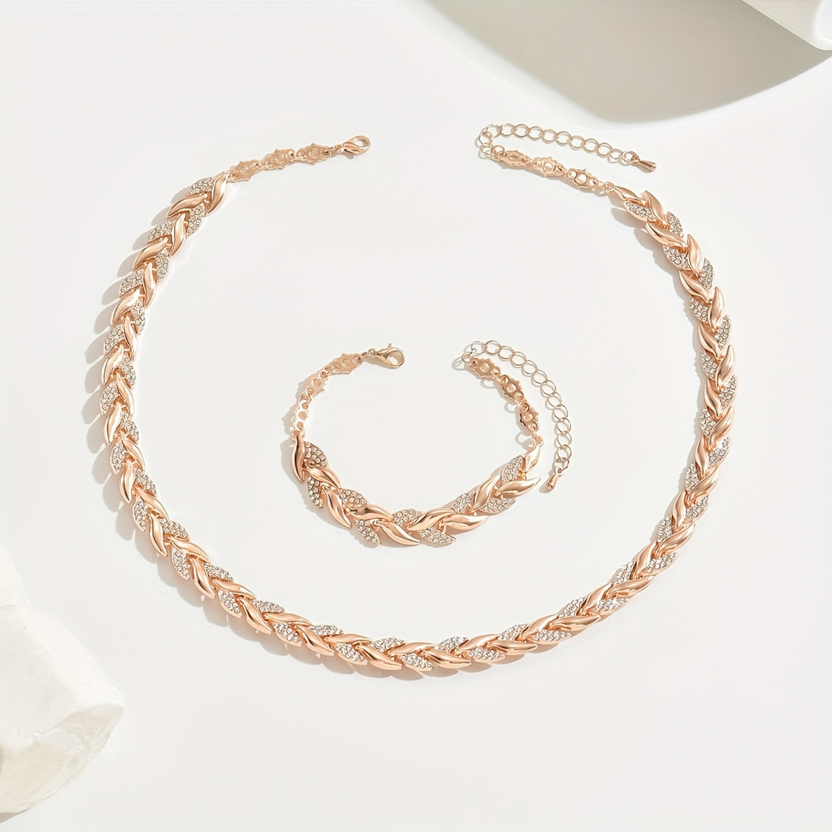 Elegant Glass Rhinestone Fish Tail Set