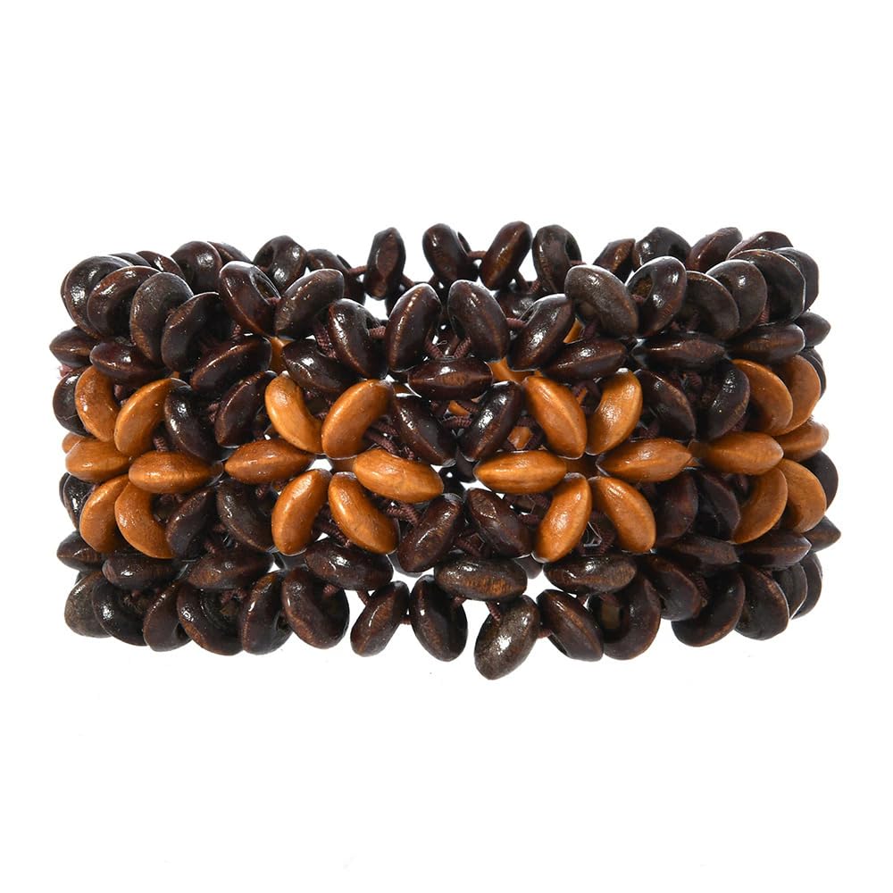 xuzhiyuan Bohemian Wooden Bead Bracelets Boho Colorful Handmade Elastic Stretch Bracelets Design for Women Summer Beach Festival Jewelry