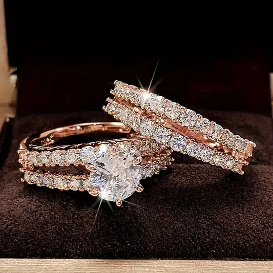 Elegant Eternal Radiance Ring Set