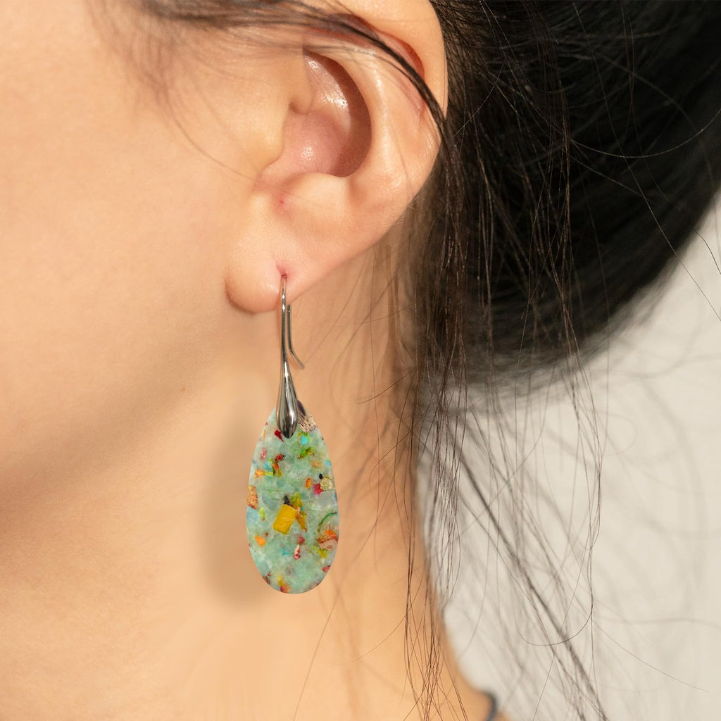 Natural Healing Stone Fishhoop Dangle Drop Earrings Statement Gold silver earrings