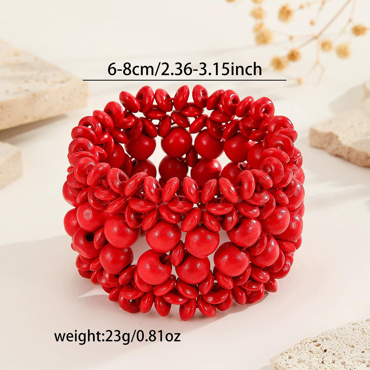 xuzhiyuan Bohemian Wooden Bead Bracelets Boho Colorful Handmade Elastic Stretch Bracelets Design for Women Summer Beach Festival Jewelry