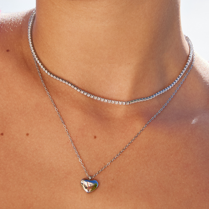 Silver Crystal Necklace