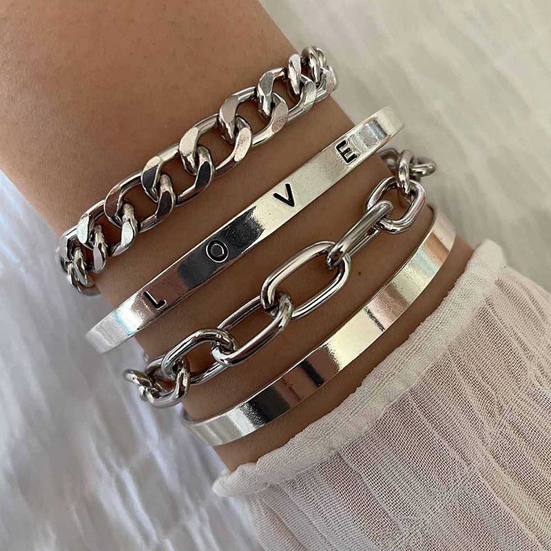 Sophisticated White Gold Elan Mercer Bracelet Set