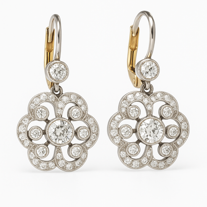Retro Crystal Mandala Earrings