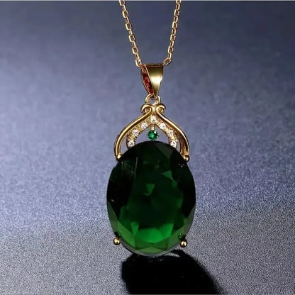 Sophisticated Crystal and Opal Drop Pendant Necklace