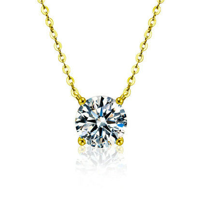 Sterling Silver 18K Gold Plated Zircon Necklace