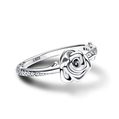 Vintage Sterling Silver Rose Bloom Ring