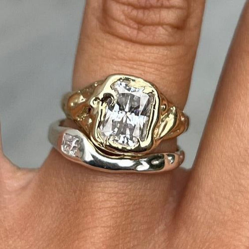 Bright Layer Gold Silver Ring Set