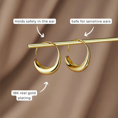 Cina - Drop Hoop Earrings