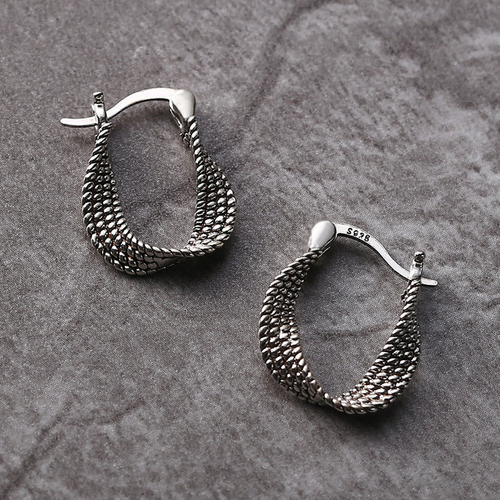 Chic Asymmetrical Silver Earrings
