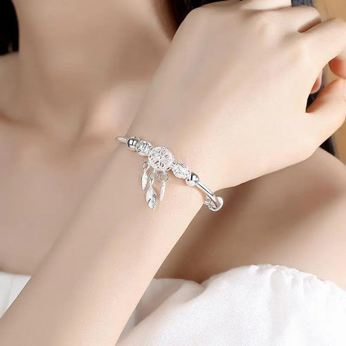 Silver Dreamcatcher Charm Bracelet
